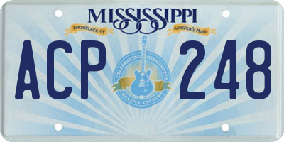 MS license plate ACP248