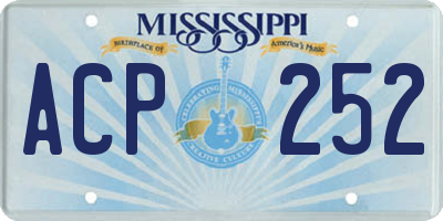 MS license plate ACP252