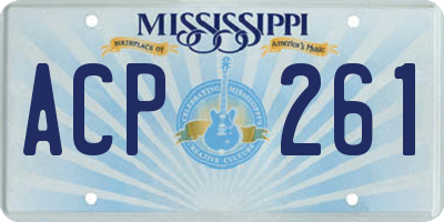 MS license plate ACP261