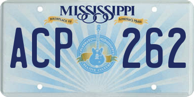 MS license plate ACP262