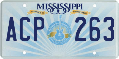 MS license plate ACP263