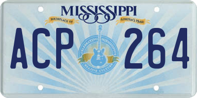 MS license plate ACP264