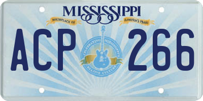 MS license plate ACP266