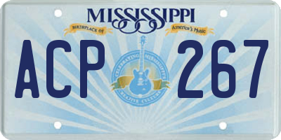 MS license plate ACP267