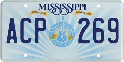 MS license plate ACP269