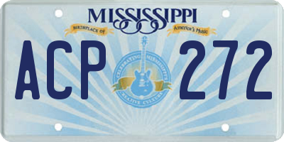 MS license plate ACP272