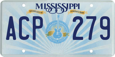 MS license plate ACP279