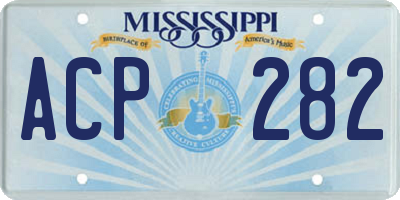 MS license plate ACP282