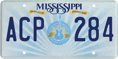 MS license plate ACP284