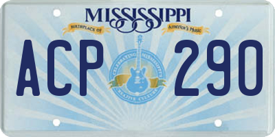 MS license plate ACP290