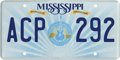 MS license plate ACP292