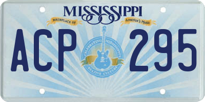 MS license plate ACP295