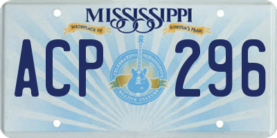 MS license plate ACP296