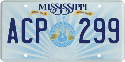 MS license plate ACP299