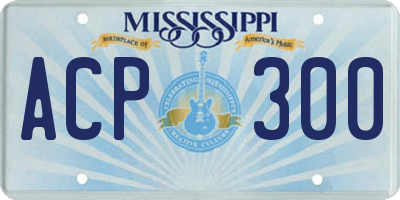 MS license plate ACP300