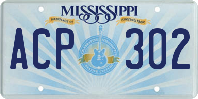 MS license plate ACP302