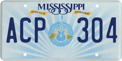 MS license plate ACP304