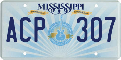 MS license plate ACP307