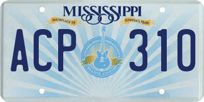 MS license plate ACP310