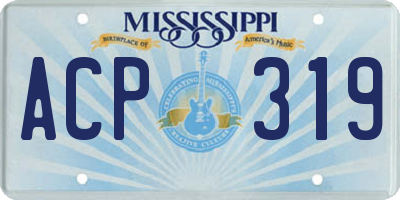 MS license plate ACP319