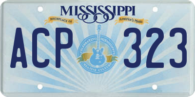 MS license plate ACP323