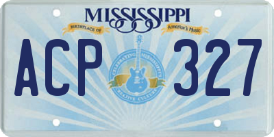 MS license plate ACP327