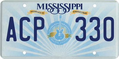 MS license plate ACP330