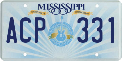 MS license plate ACP331