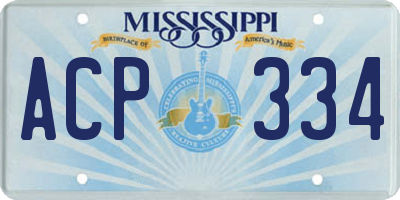 MS license plate ACP334