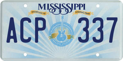MS license plate ACP337