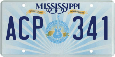 MS license plate ACP341