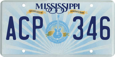 MS license plate ACP346