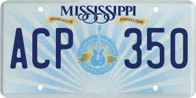 MS license plate ACP350