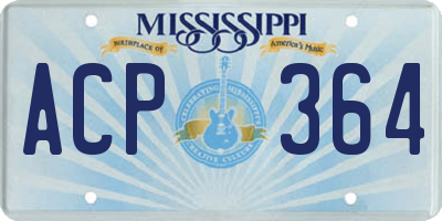 MS license plate ACP364