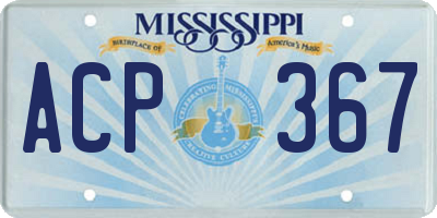 MS license plate ACP367