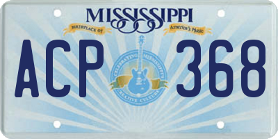 MS license plate ACP368