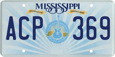 MS license plate ACP369