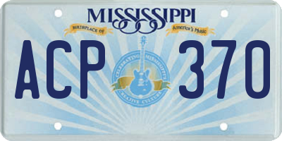 MS license plate ACP370