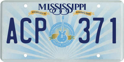 MS license plate ACP371