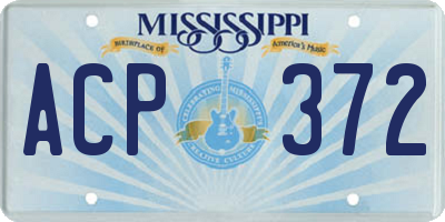 MS license plate ACP372