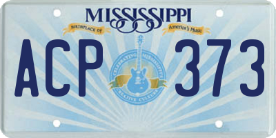 MS license plate ACP373