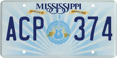 MS license plate ACP374