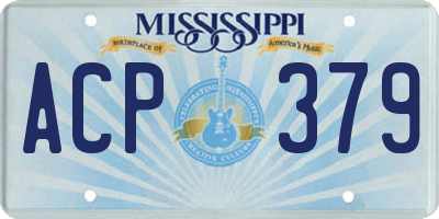 MS license plate ACP379