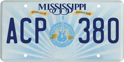 MS license plate ACP380