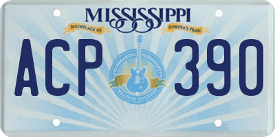 MS license plate ACP390