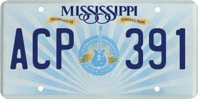 MS license plate ACP391