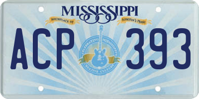 MS license plate ACP393
