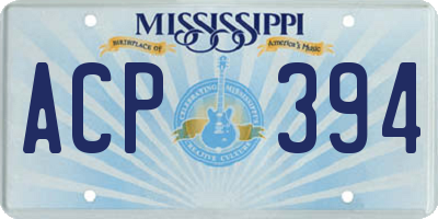 MS license plate ACP394