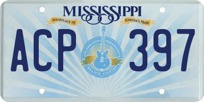 MS license plate ACP397