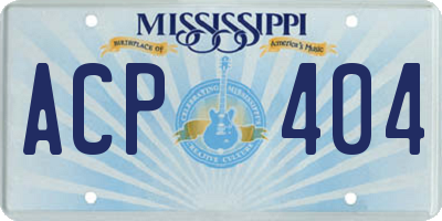 MS license plate ACP404